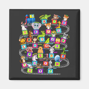 Alphabet Animal ABCs Learning Square Magnet