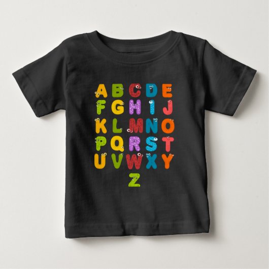 Alphabet Animal Letters Zoo Kids Child Kinderzimme Baby T-shirt (Vorderseite)