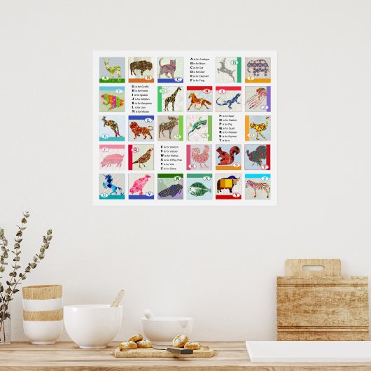 Alphabet Animal Poster (Küche)