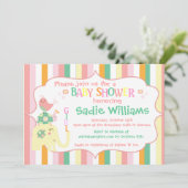 Alphabet Animals Kinderdusche Einladung (Stehend Vorderseite)