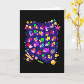 Alphabet Animals School Start Girls Boys Karte (Gelbe Blume)