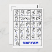 Alphabet, ASL Deaf Postkarte (Vorne/Hinten)