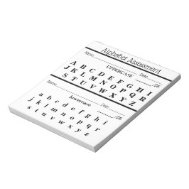 Alphabet Assessment Teacher Notepad Notizblock