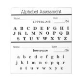 Alphabet Assessment Teacher Notepad Notizblock (Vorderseite)