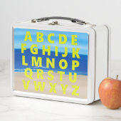 Alphabet auf der "Ocean Scene Lunch Box" Metall Brotdose (Beispiel)