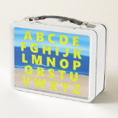 Alphabet auf der "Ocean Scene Lunch Box" Metall Brotdose (Rückseite)