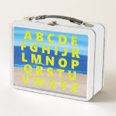 Alphabet auf der "Ocean Scene Lunch Box" Metall Brotdose (Vorderseite)