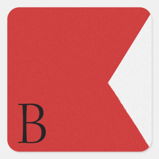 Alphabet-Aufkleber für die Signalflagge Quadratischer Aufkleber (Vorderseite)