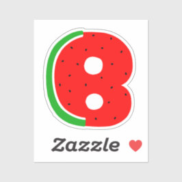 Alphabet-Aufkleber, Letter B-Aufkleber, Wassermelo Aufkleber