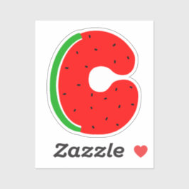 Alphabet-Aufkleber, Letter C-Aufkleber, Wassermelo Aufkleber