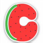 Alphabet-Aufkleber, Letter C-Aufkleber, Wassermelo Aufkleber (Vorderseite)