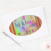 Alphabet-Aufkleber Ovaler Aufkleber (Umschlag)