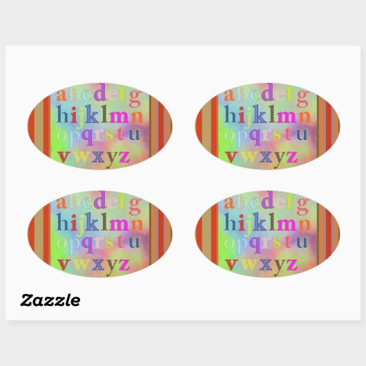 Alphabet-Aufkleber Ovaler Aufkleber (Blatt)