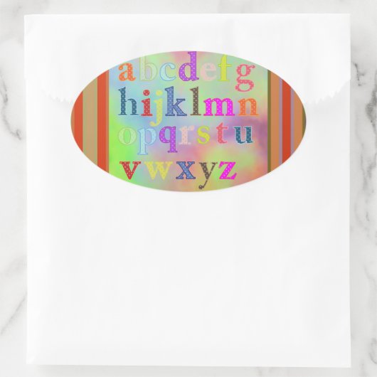 Alphabet-Aufkleber Ovaler Aufkleber (Tasche)