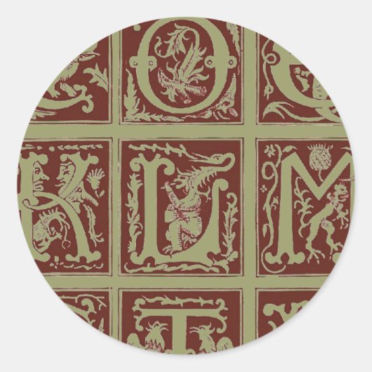 Alphabet-Aufkleber Runder Aufkleber (Vorderseite)