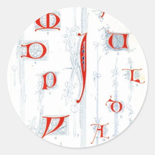 Alphabet-Aufkleber Runder Aufkleber (Vorderseite)