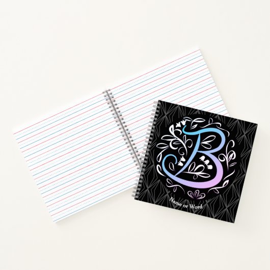 Alphabet B Monogram Handwriting Notizblock (Innenseite)