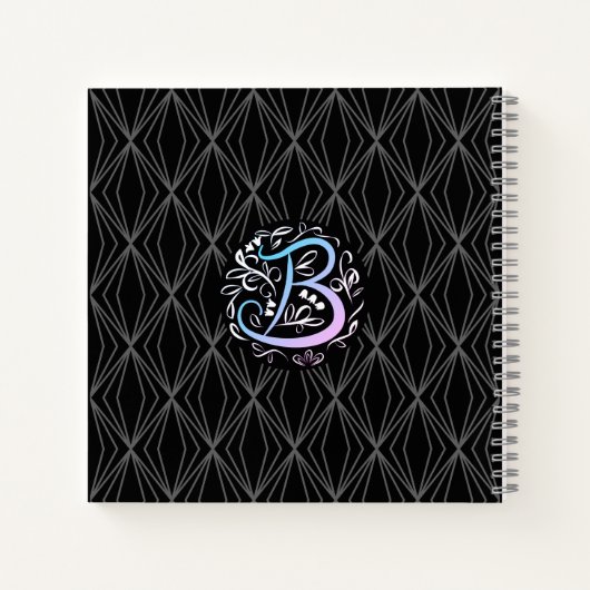 Alphabet B Monogram Handwriting Notizblock (Rückseite)