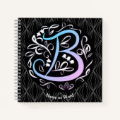 Alphabet B Monogram Handwriting Notizblock (Vorderseite)