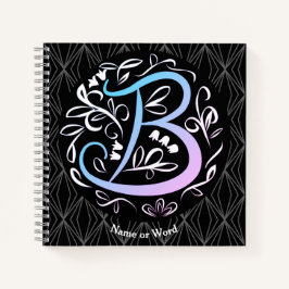 Alphabet B Monogram Handwriting Notizblock