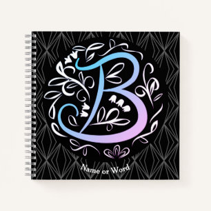 Alphabet B Monogram Handwriting Notizblock