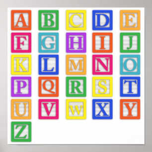 Alphabet Baby blockiert Plakat