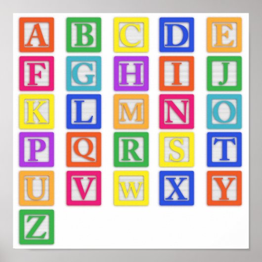 Alphabet Baby blockiert Plakat (Vorne)