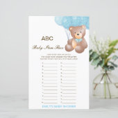 Alphabet Baby Item Babydusche Game PRINTED (Stehend Vorderseite)