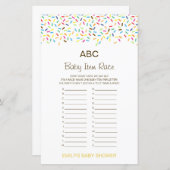 Alphabet Baby Item Babydusche Game PRINTED (Vorne/Hinten)