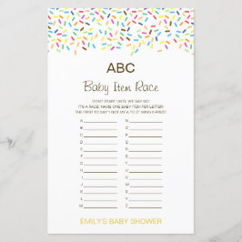 Alphabet Baby Item Babydusche Game PRINTED