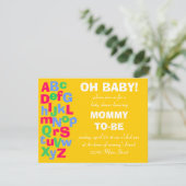 Alphabet Babydusche Einladung (Stehend Vorderseite)