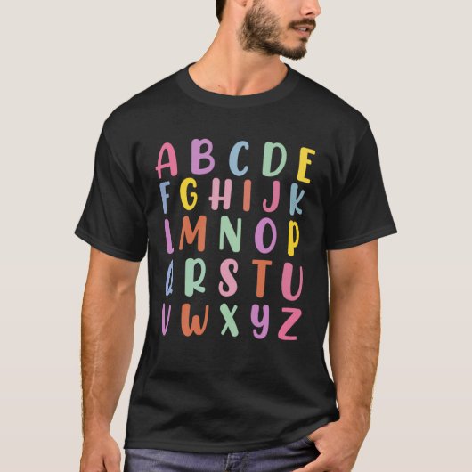 Alphabet Back To School Pre K Kindergarten Teacher T-Shirt (Vorderseite)