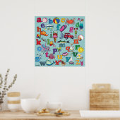 Alphabet Beach - Poster (Küche)