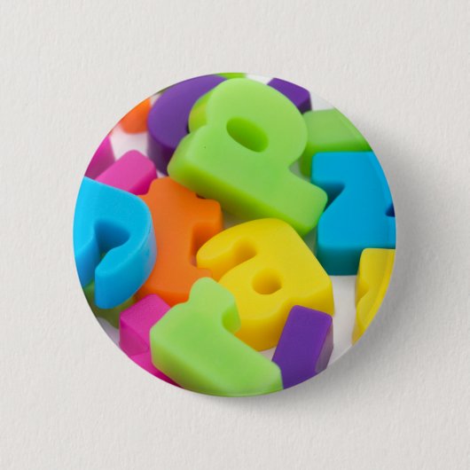 Alphabet beschriftet Hintergrund-Abzeichen Button (Vorderseite)