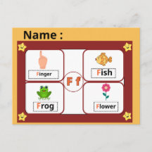 Alphabet-Bildungs-Flashcard Buchstabe F für Kinder