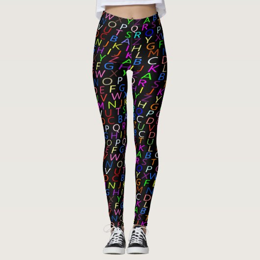 Alphabet Black Leggings (Vorderseite)