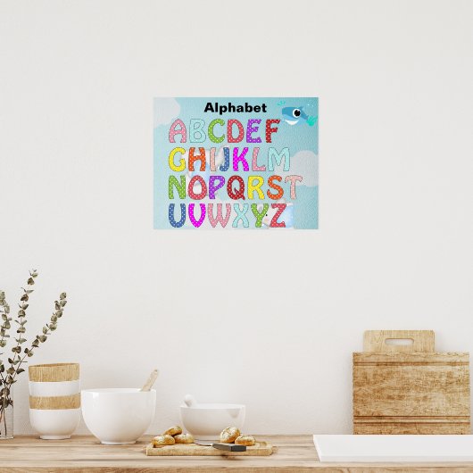Alphabet-Blauposter Poster (Küche)