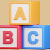 Alphabet Blöcke A-B-C Gefälligkeitsboxen Geschenkschachtel