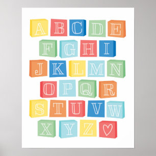 Alphabet-Blöcke Kinder Moderne Kunst Poster