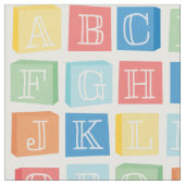 Alphabet blockiert das bunte Gewebe der moderne Stoff (Nahaufnahme)