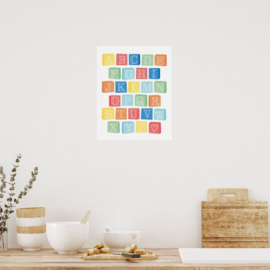 Alphabet Blocks Children's Modern Art Poster (Küche)