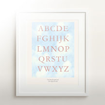 Alphabet – Blush Nursery ABC-Wandkunst (28 x 35,5 