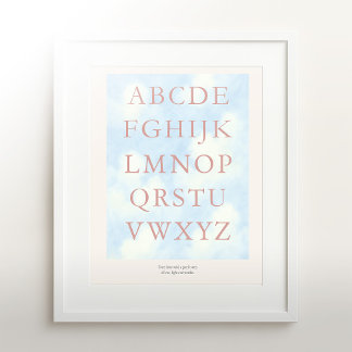Alphabet – Blush Nursery ABC-Wandkunst (28 x 35,5  Poster