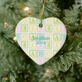 Alphabet Boy Girl Keepake Personalisiert Name Keramik Ornament