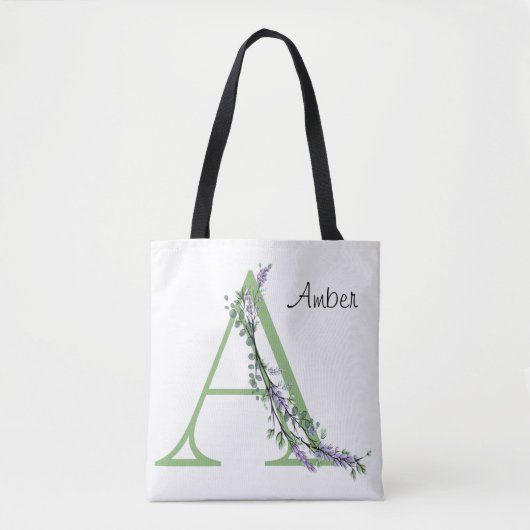 Alphabet Brief A Lavendel Eukalyptus wassercolor Tasche (Vorderseite)