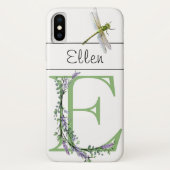 Alphabet Brief E Lavender Eukalyptus Dragonfly Case-Mate iPhone Hülle (Rückseite)
