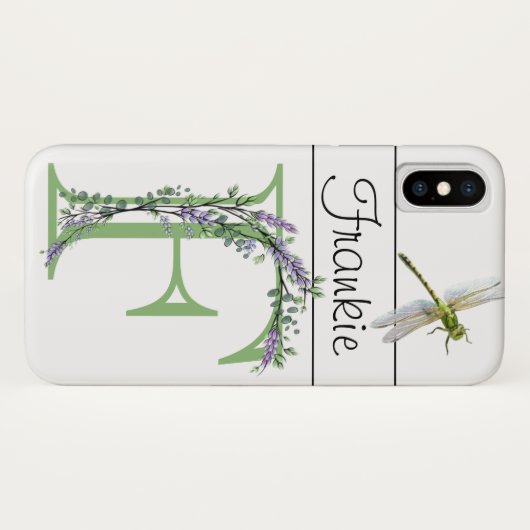 Alphabet Brief F Lavender Eucalyptus Dragonfly Case-Mate iPhone Hülle (Rückseite (Horizontal))