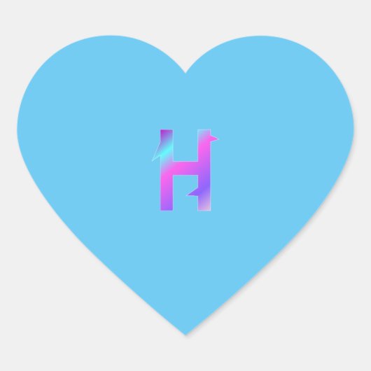 Alphabet Brief H Aufkleber. Herz-Aufkleber (Vorderseite)