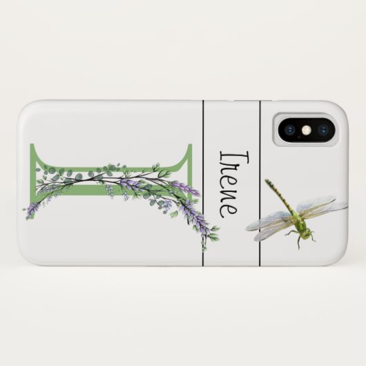 Alphabet Brief I Lavender Eukalyptus Dragonfly Case-Mate iPhone Hülle (Rückseite (Horizontal))