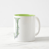 Alphabet Brief J, Aquarelllavender botanisch Zweifarbige Tasse (VorderseiteRechts)